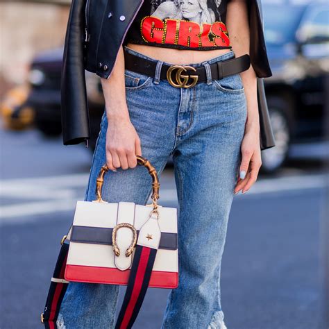 red dress with gucci belt|girl wearing gucci belt.